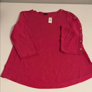 Talbots Fuchsia Button-Accent Sweater
